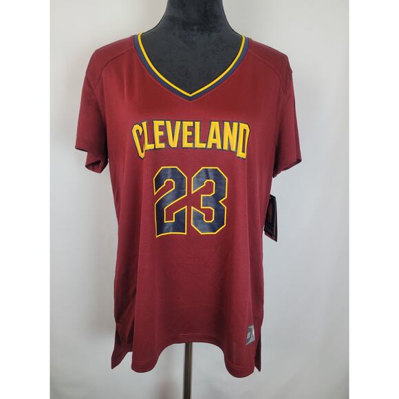 NBA Cleveland Cavaliers Lebron James Women's V-Neck Nike Dri Fit Shirt Size L - Picture 1 of 8
